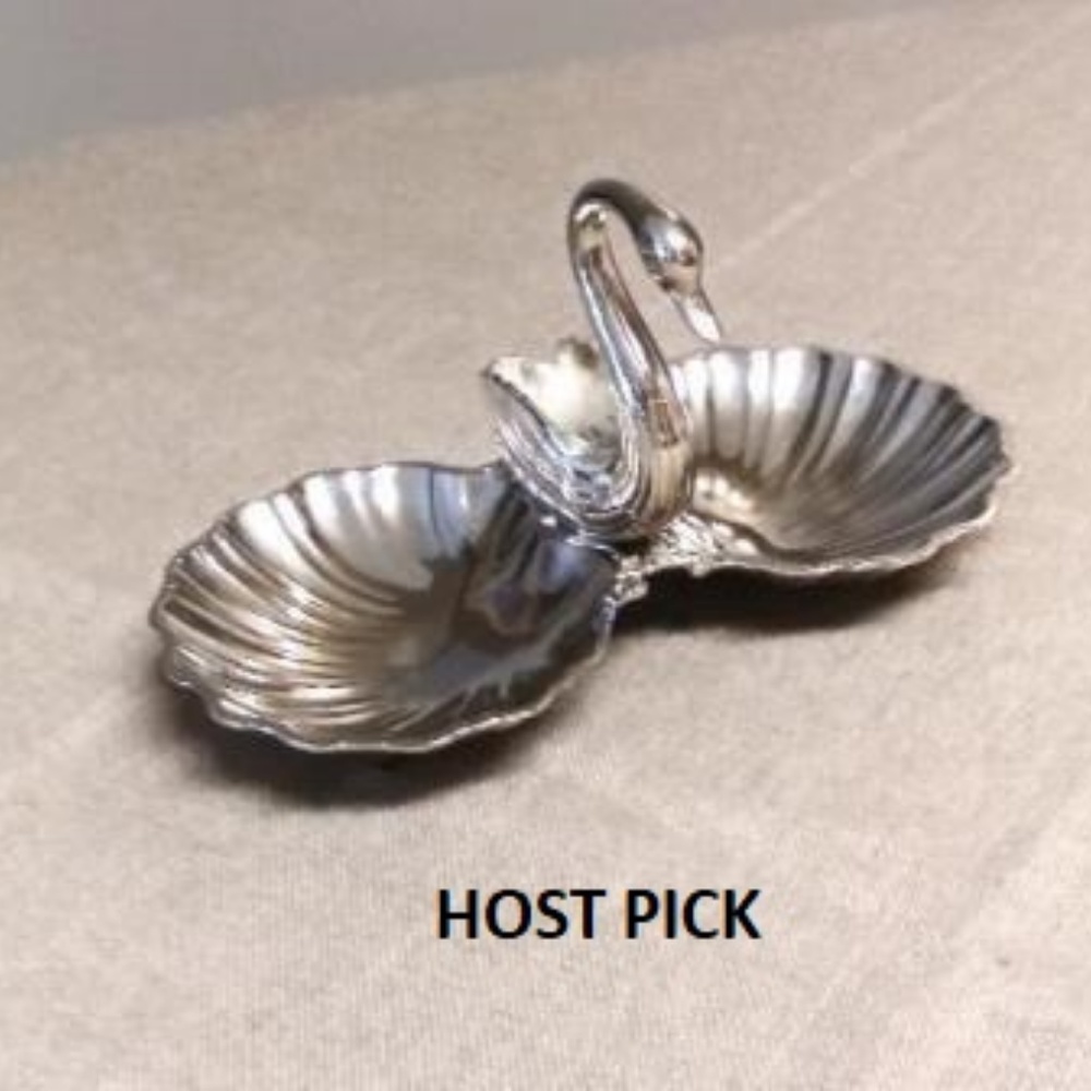 HOST PICK   French Silver Plated Swan Serving Dish